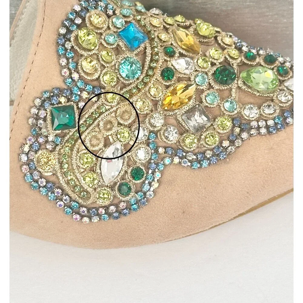 Jeffrey Campbell For Anthropologie Olden Flats Gem Embellished Suede Shoe 5.5M